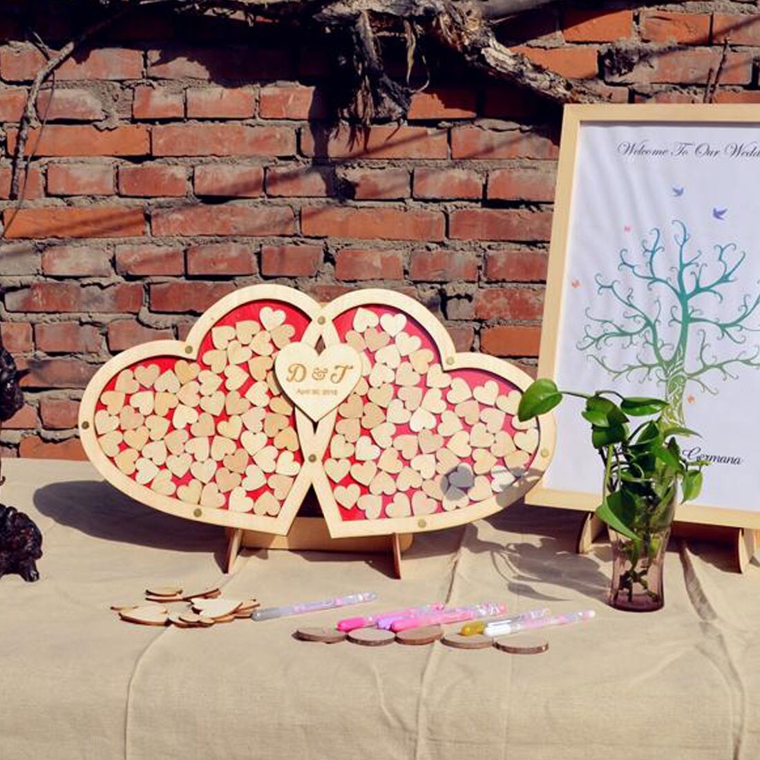 Shop Holiday Wooden Love Heart Shaped Wedding Decor Art Craft Diy