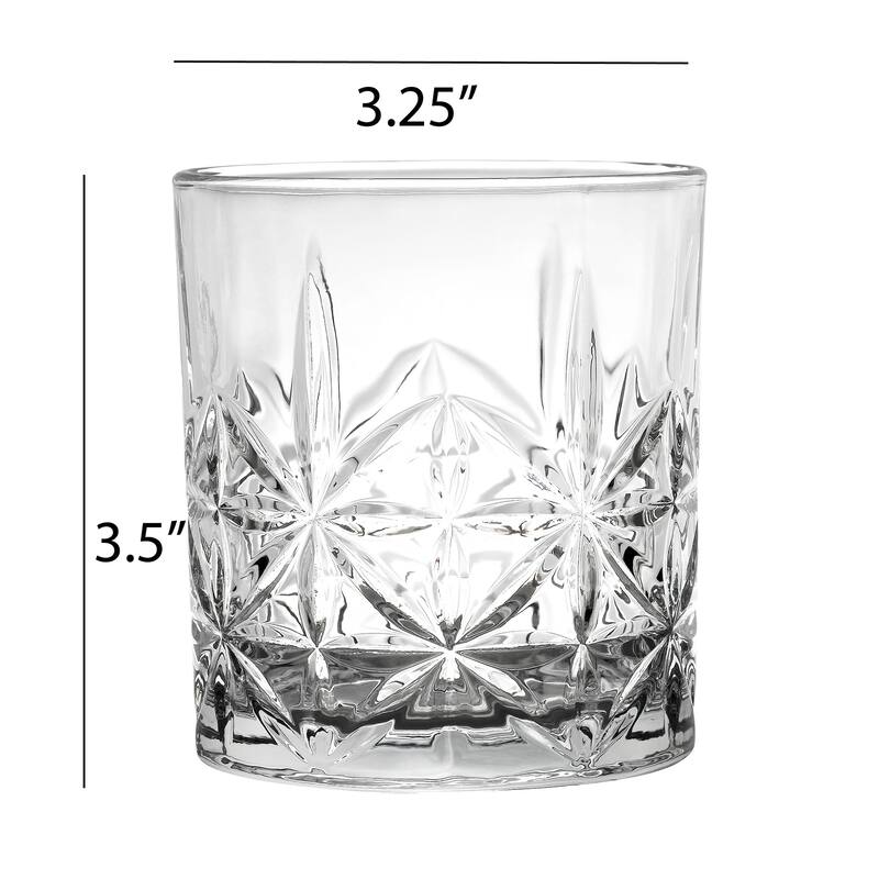 Lorren Home Trends 11 OZ Double Old Fashion Glass, Set of 6