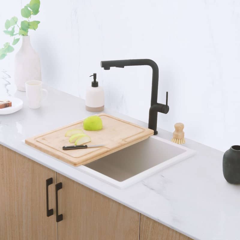STYLISH 18 inch Over the Sink Bamboo Cutting Board A-904 - 18" x 12" x 1"