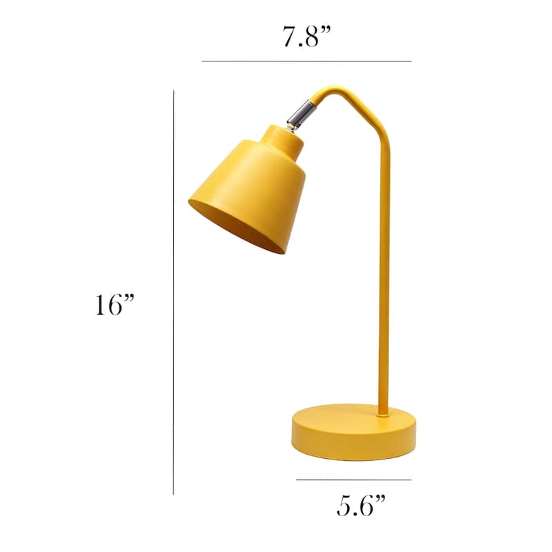 Metal Desk Lamp with Adjustable Cone Shade for Modern Workspace - 7.80 x 5.60 x 16 in. (L x W x H)