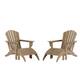 Laguna 4-Piece Adirondack Chairs with Ottomans Set - Weathered Wood