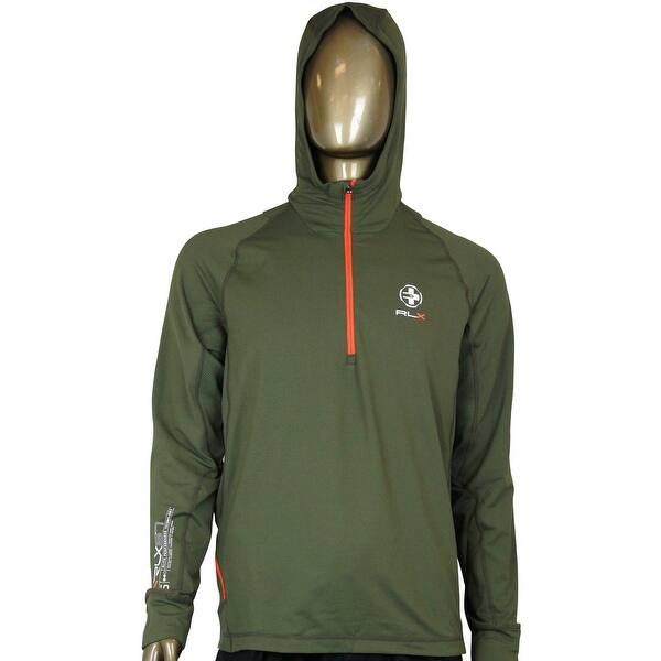 Shop Polo Ralph Lauren Mens Green Rlx Hooded Quick Wick Twill Pullover Hoodie 0485356 L Large Overstock 30293798