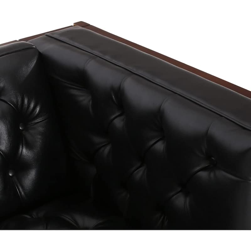 Roomfitters Chesterfield 3-Seater Sofa, Tufted Faux Leather Couch for Living Room