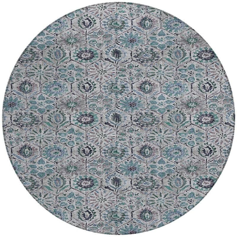 HomeRoots Floral Transitional Rectangle Outdoor Rug