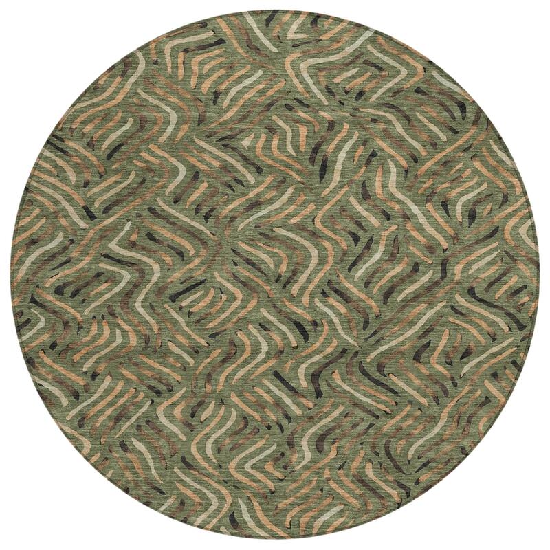 Machine Washable Indoor/ Outdoor Modern Jamie Chantille Rug