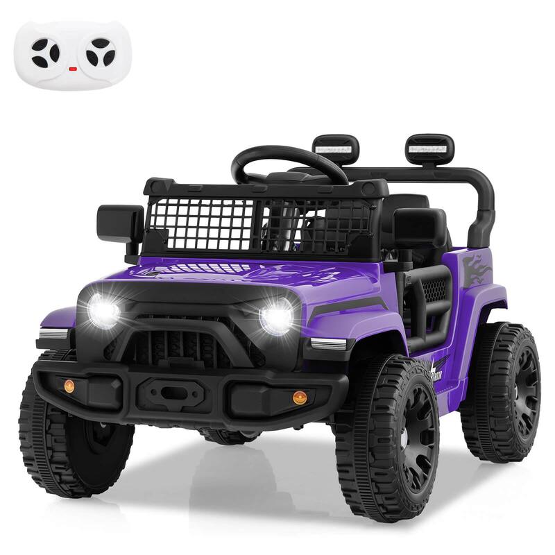 Costway 12V Kids Ride on Truck Car Battery Powered Electric Vehicle - See Details - Purple