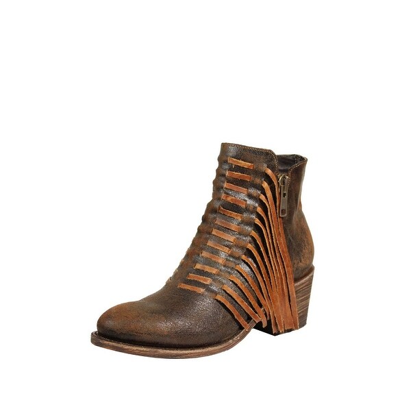 distressed leather ankle boots womens