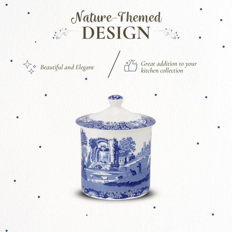 Spode Blue Italian Storage Jar - 7.5 Inch