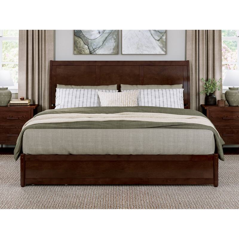 Andorra Platform Bed with Panel Footboard and Storage Drawers