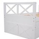 preview thumbnail 26 of 37, Twin Size Wooden Daybed with 2 Drawers and Trundle for Kids Teens