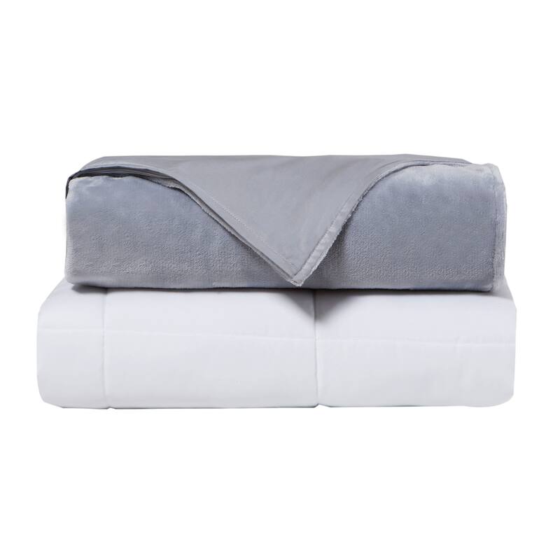 DreamLab Crystal 15lb Reversible Cooling Weighted Blanket with Removable Cover