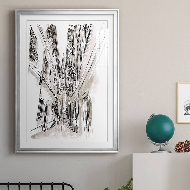 Europe Street Sketches III Premium Framed Print - Ready to Hang