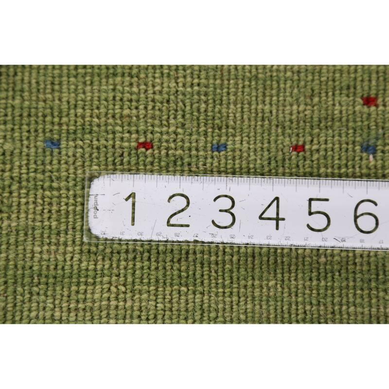 Hand Knotted Oriental 100% Wool Carpet Tribal Animal Pictorial Green Gabbeh Area Rug - 7' 6'' X 5' 3''