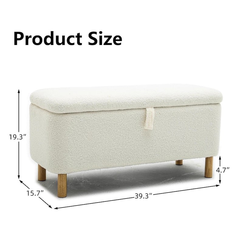 39'' L Upholstered Storage Ottoman Bench