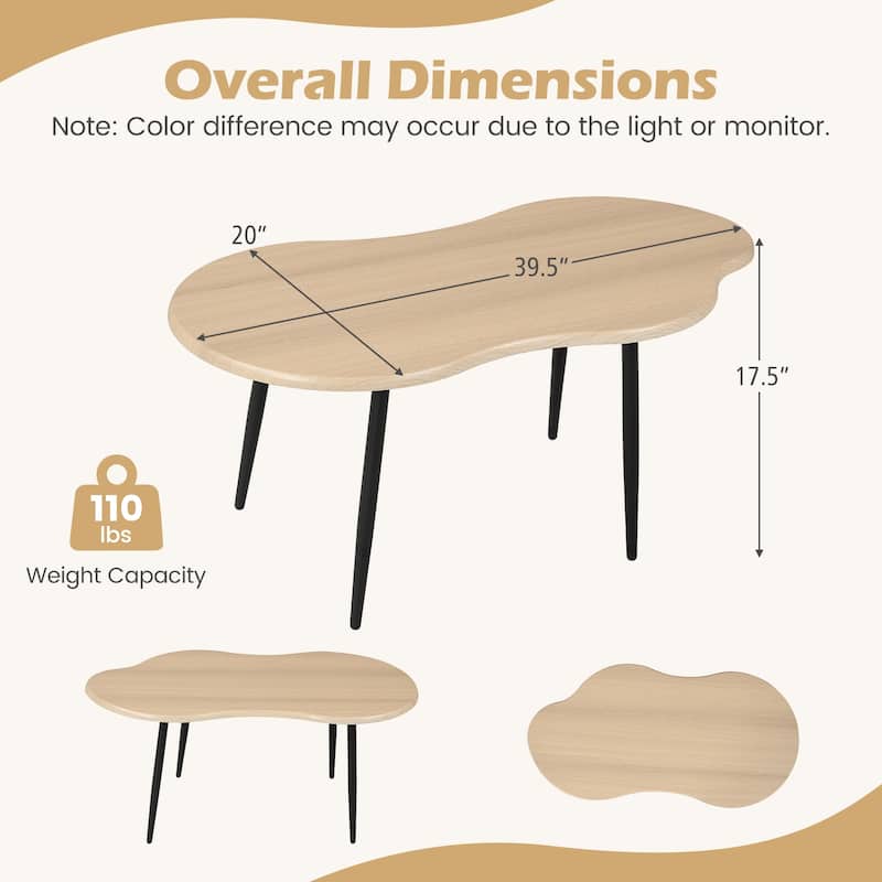 Gymax Cloud Shape Coffee TableIrregular Center Table w/ Metal