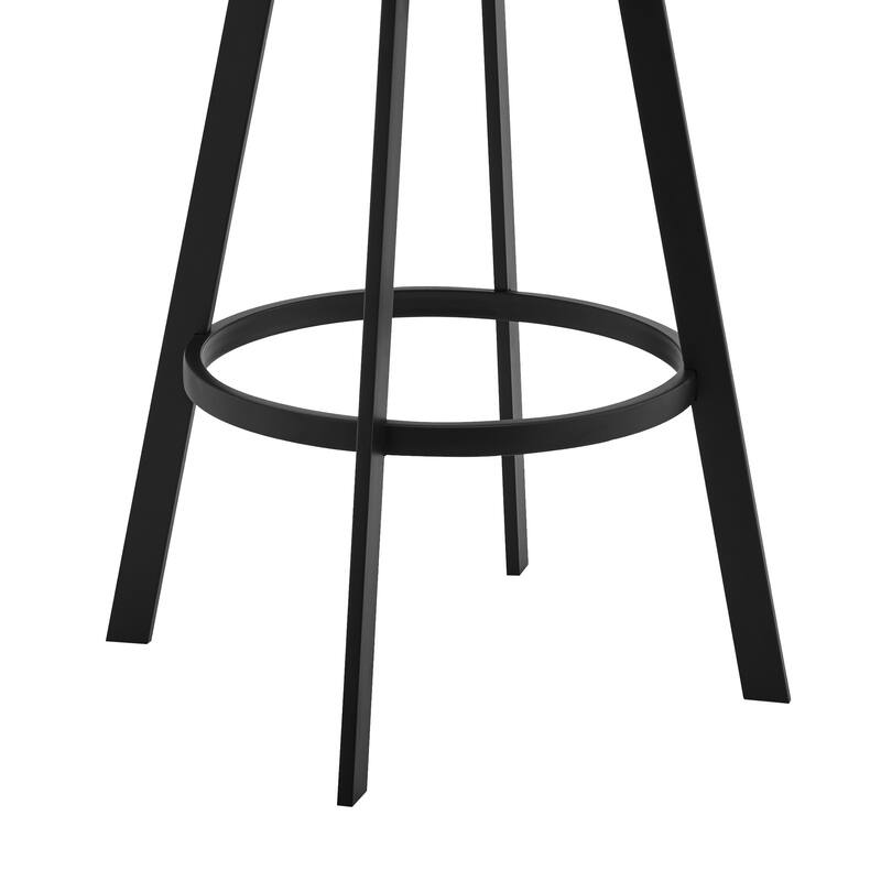 Sandringham 30" Gray Faux Leather and Metal Swivel Bar Stool - Bar Height - 29-32 in.