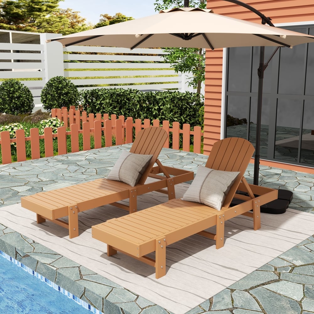 Altura Armless Poly Eco-Friendly All Weather Reclining Chaise Lounge (Set of 2)