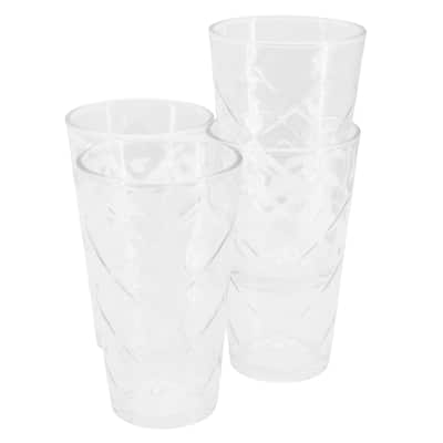 Gibson Home Lattice 4 Piece 16 Oz Glass Tumbler Set