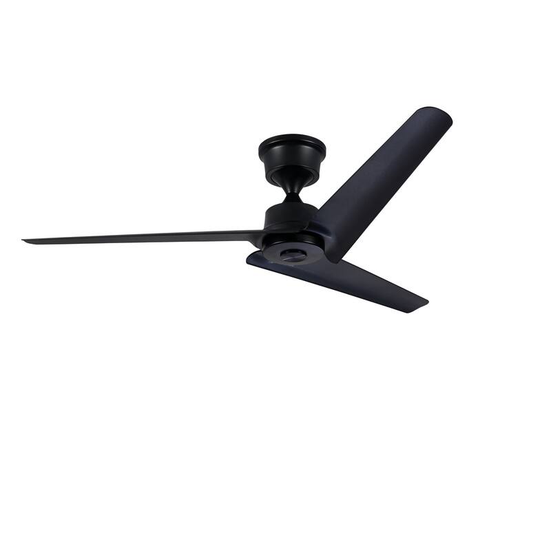 52"Flush Mount & Rod ABS 3 Blades Ceiling Fan with Remote Control No Lights, Modern Reversible DC Motor 3 Blades Ceiling Fans