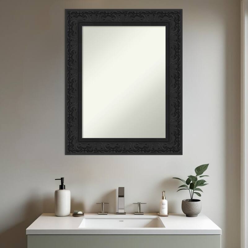 Luxe Non-Beveled Framed Bathroom Vanity Wall Mirror