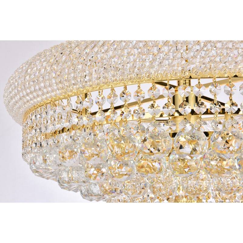 Elegant Lighting Gold Royal-cut 36-inch Crystal Clear Large Hanging Chandelier