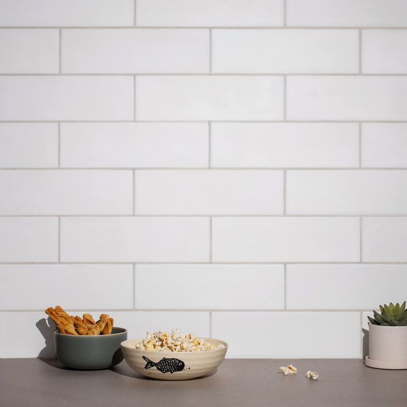 Bedouin 3.5 in. x 12 in. Ceramic Subway Wall Tile - 3.5 in. x 12 in. - White Matte