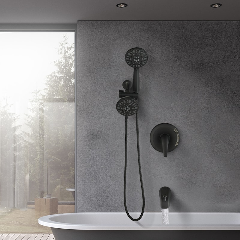 YASINU 2 in 1 Bath 48-Sprayer Shower Faucets Set with 2-way Water separator - 5