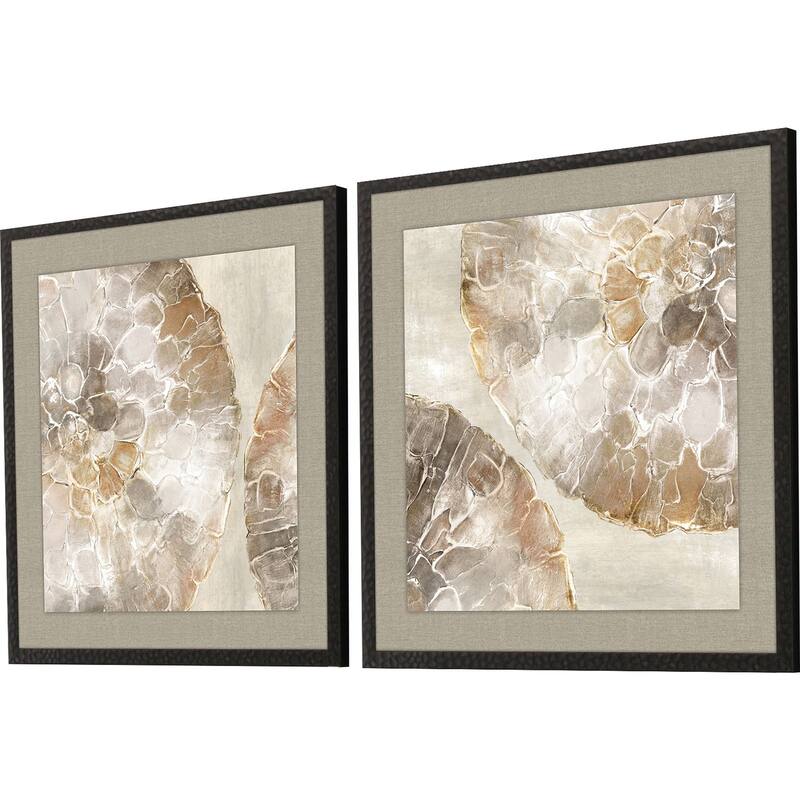 Golden Medallions S/2 Framed Art Giclee Under Glass