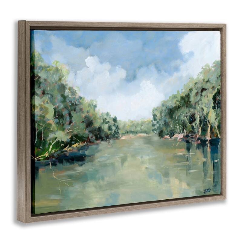 Stupell Serene Reflective Nature Framed Floater Canvas Wall Art Design By Meredith Howse