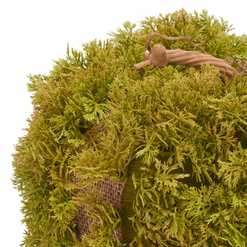 SAFAVIEH Joette Faux 10 Inch Moss Pumpkin - 10" W x 10" D x 6" H - 10Wx10Dx6H