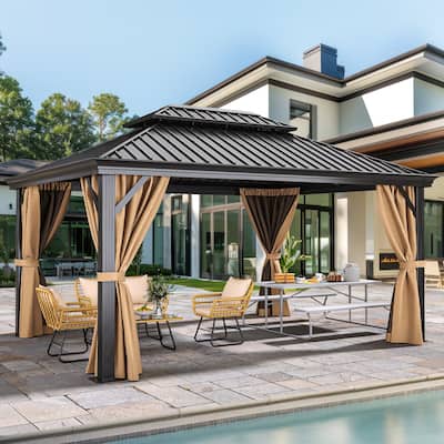 Outdoor Metal Hardtop Patio Gazebo