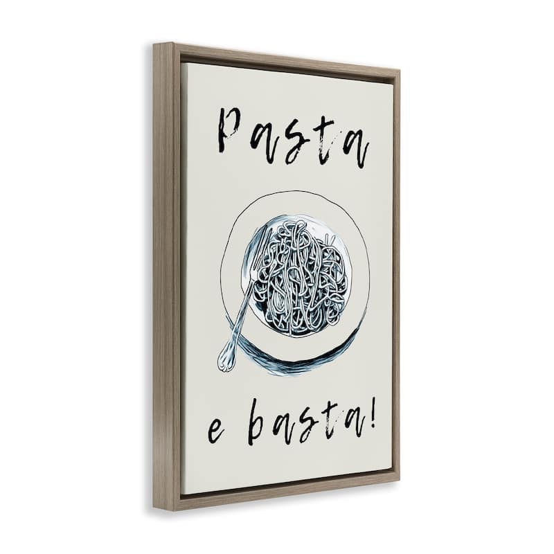 Stupell Pasta e Basta Meal Framed Floater Canvas Wall Art Design By Andreas Magnusson
