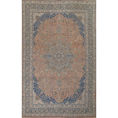 Mashad Persian Vintage Area Rug Living Room Handmade Wool Carpet - 9'6" x 13'3"