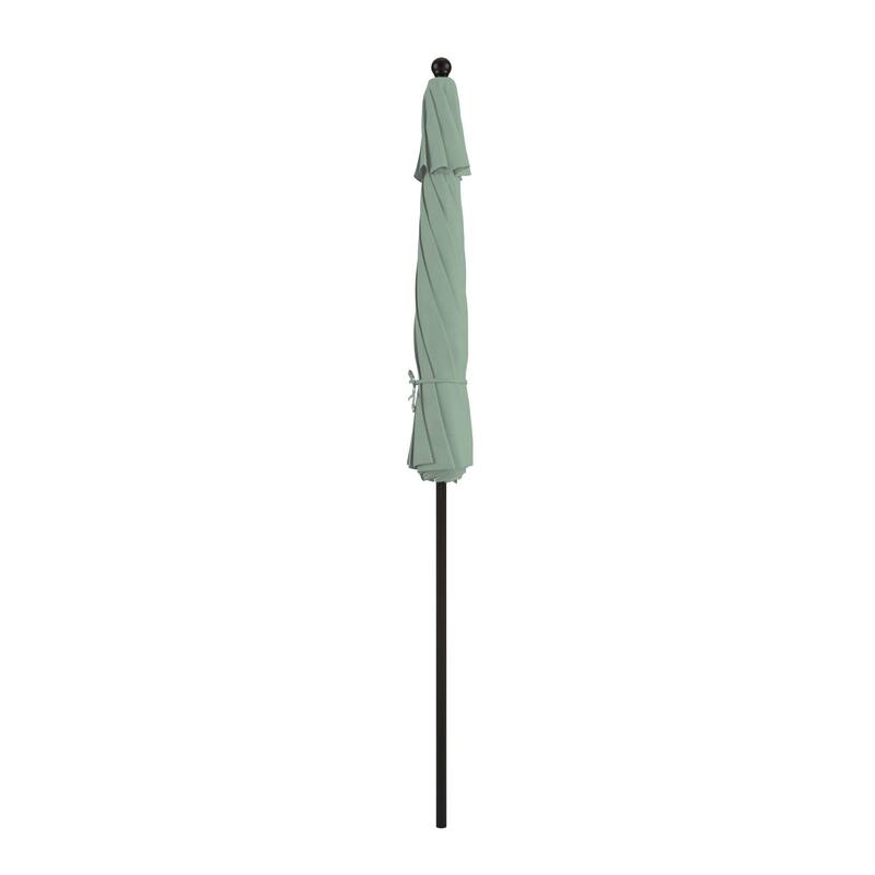 California Umbrella 9' Rd. Aluminum Frame, Fiberglass Rib Market Umbrella, Push Open, Bronze Finish, Pacifica Fabric