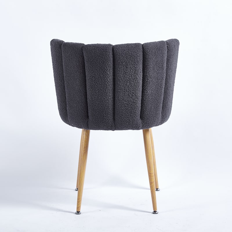 GDFStudio - Leclaie Modern Upholstered Dining Chair with Ergonomic Seat Cushion Backrest & Iron Legs, Set of 2 - 21.26"W