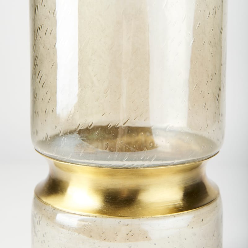 Adriatic Brushed Gold Metal & Glass Vase (Large) - Large