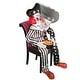 preview thumbnail 8 of 9, Haunted Hill Farm Hartley the Sitting Scare Clown by Tekky, Premium Talking Halloween Animatronic, Plug-In or Battery
