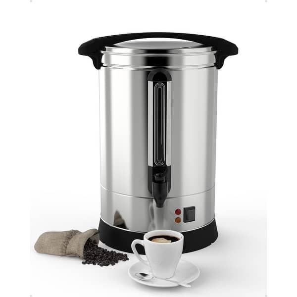 50-Cup Commercial Coffee Urn Stainless Steel Double-Wall