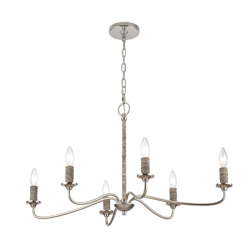 Elk Home Abaca Polished Nickel Finish 6 Light Chandelier