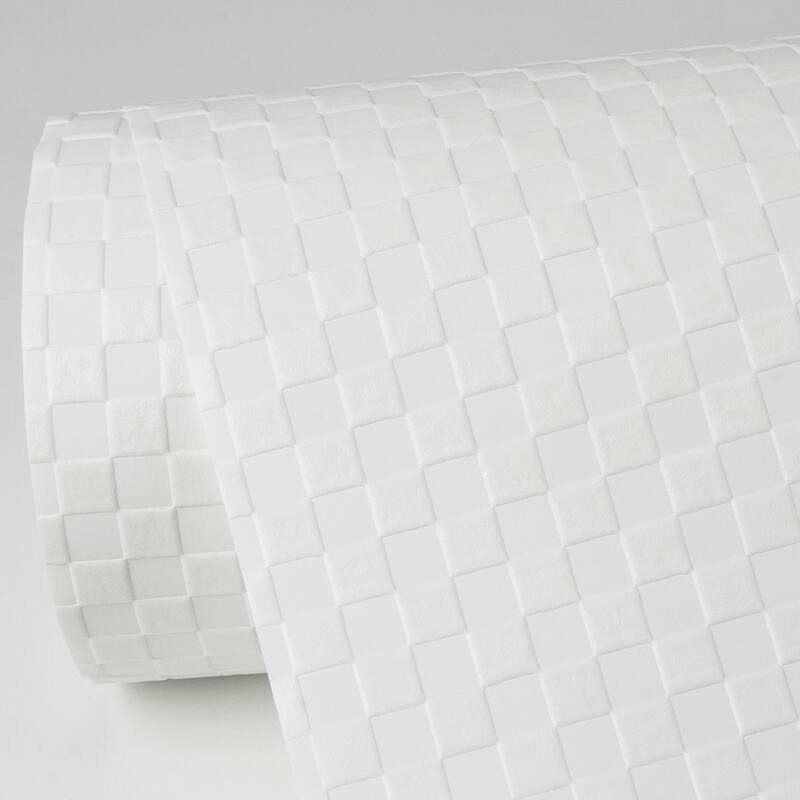 Brewster Jason White Check Paintable Wallpaper - 396in x 20.9in x 0.025in