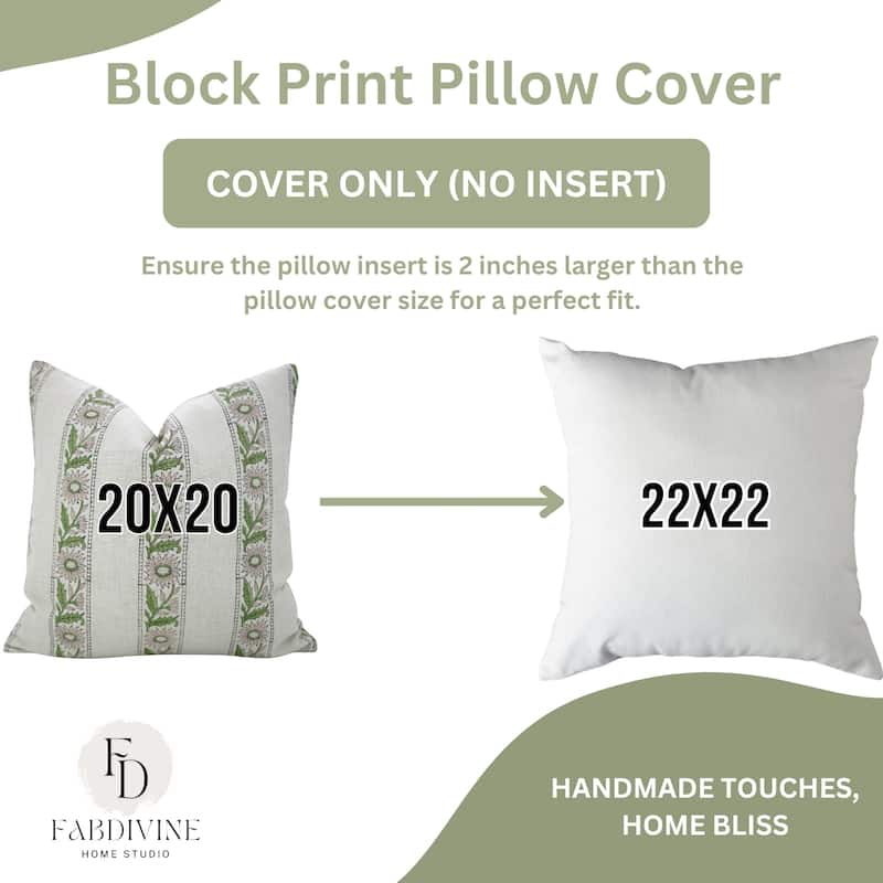 Fabdivine Home Farmhouse Accent Floral Decorative Pillow Cover for Gift
