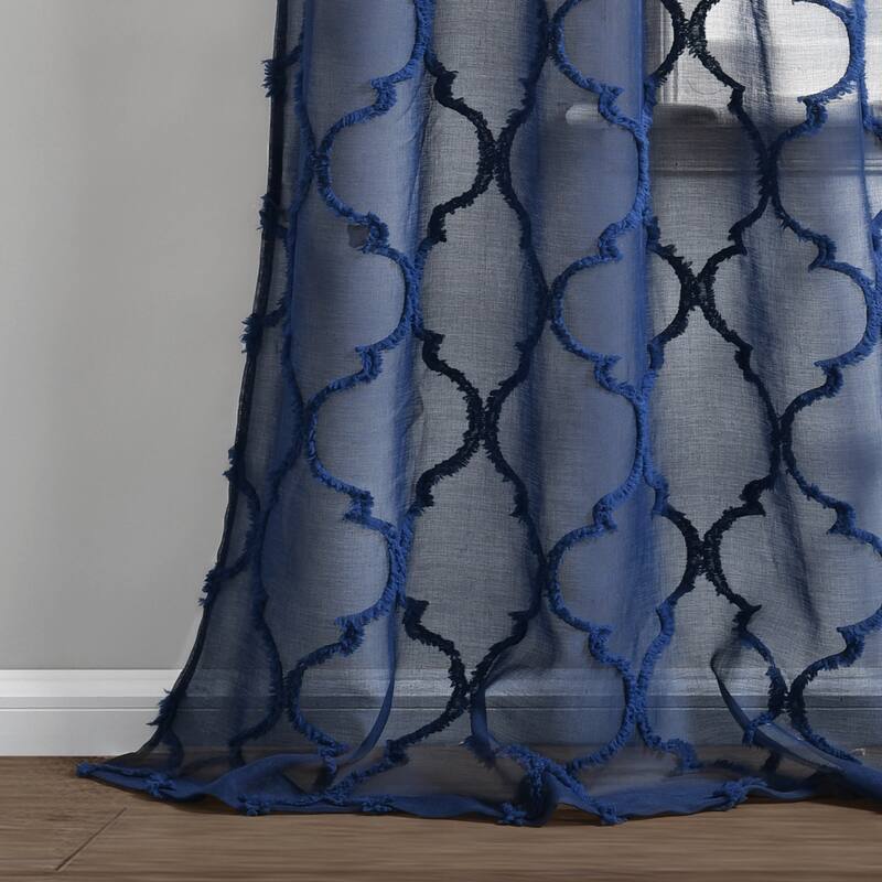 Lush Decor Avon Trellis Grommet Sheer Window Curtain Panel Pair