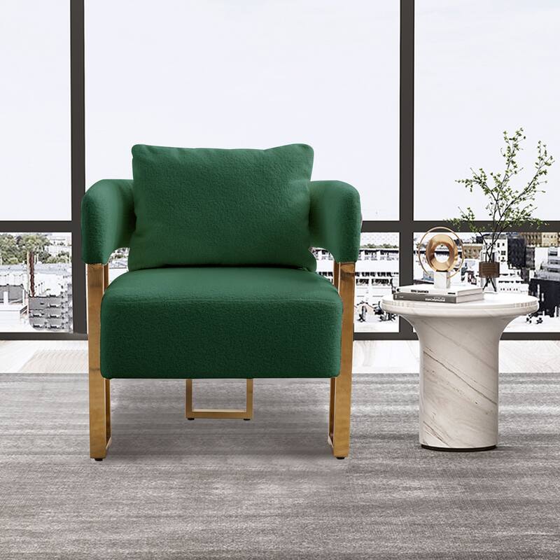 Teddy Accent Chair with Gold Metal Legs
