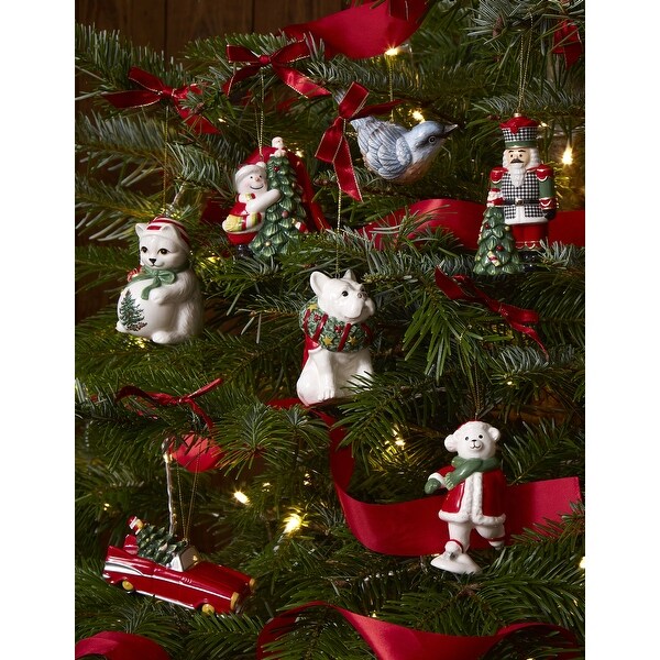 Spode Christmas Tree French Bulldog Ornament 3.25