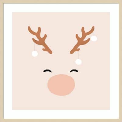 Deer and Baubles by Orara Studio Wood Framed Wall Art Print