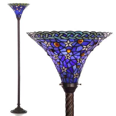 Tiffany-style Blue Star Torchiere
