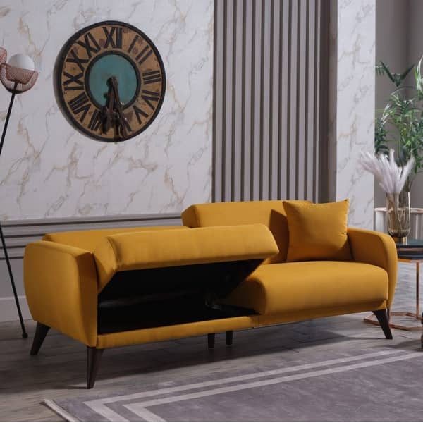 slide 28 of 35, Bellona USA Sleeper Sofa-in-a-Box with Storage - 33"x79"x31" Yellow