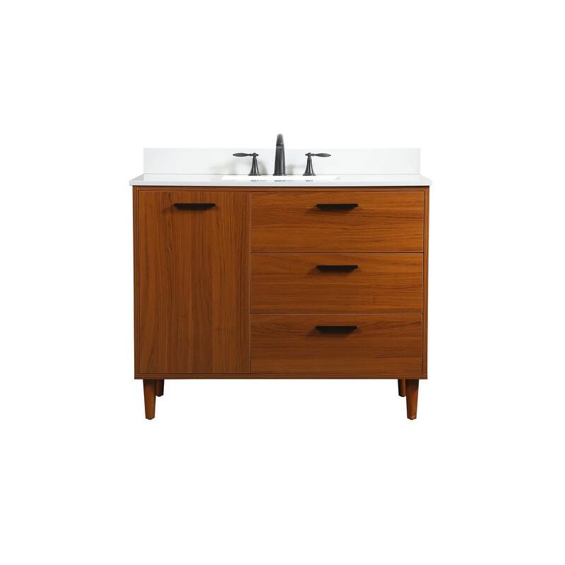 Elegant Lighting VF47042M-BS Baldwin 42" Free Standing Single Basin - Teak