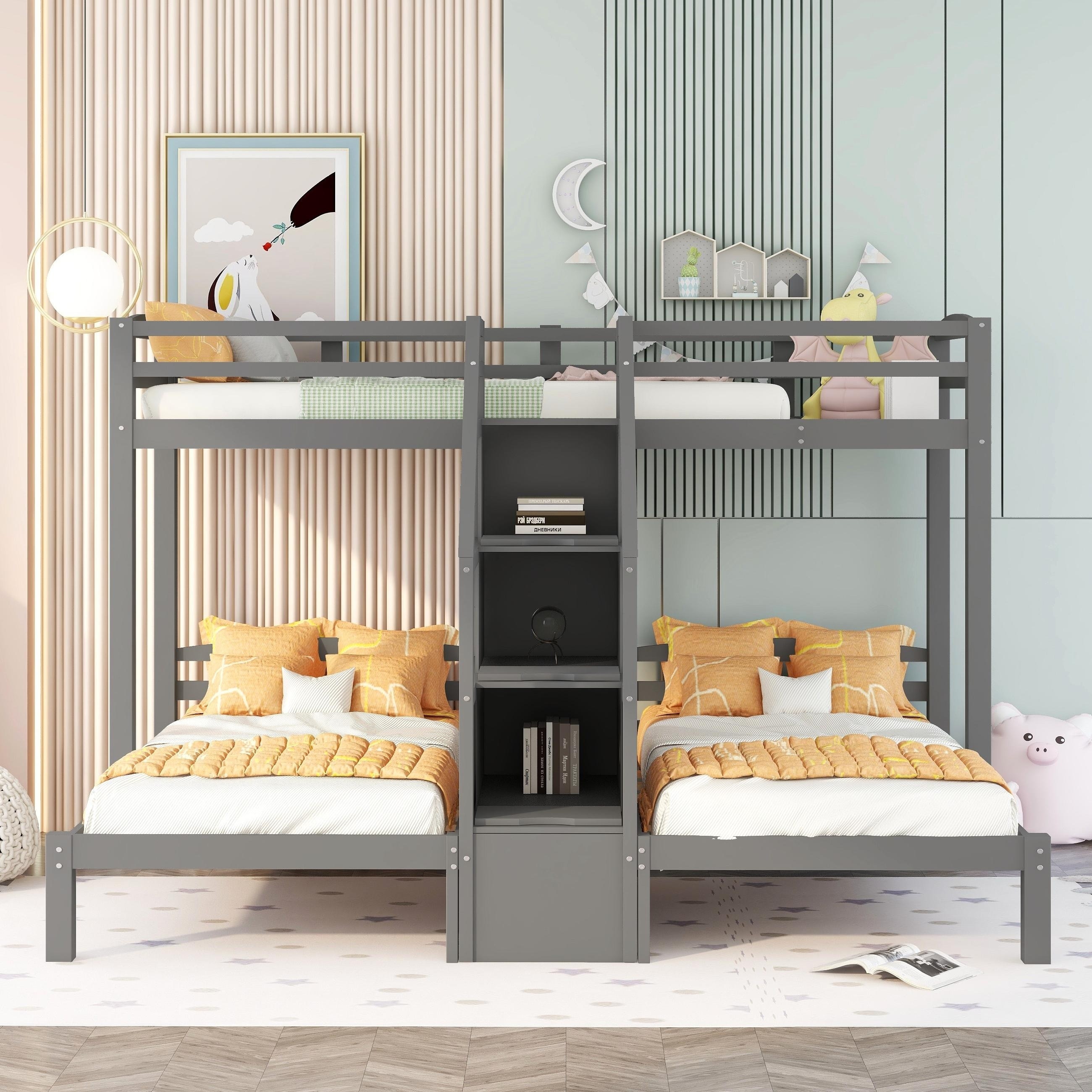 Built in twin bunk deals beds