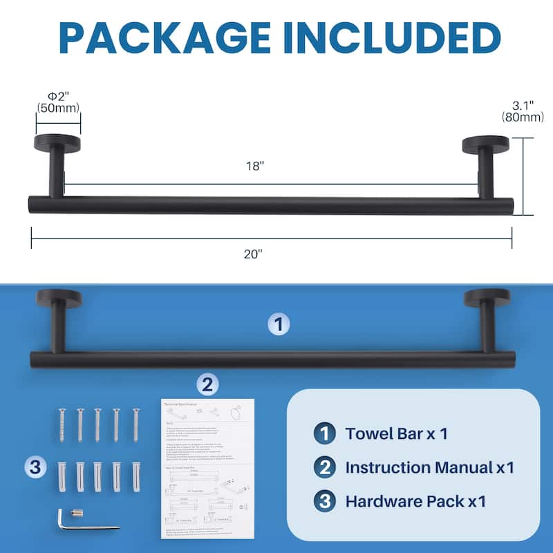WOWOW Mutiple Length Wall Mounted Stainless Steel Towel Bar